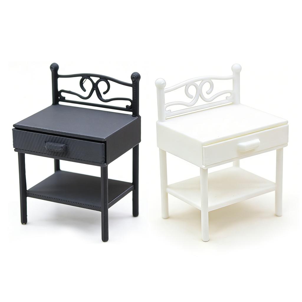 Miniature Bedside Table For Dollhouses Plastic Iron Style Perfect For Role Playing Game