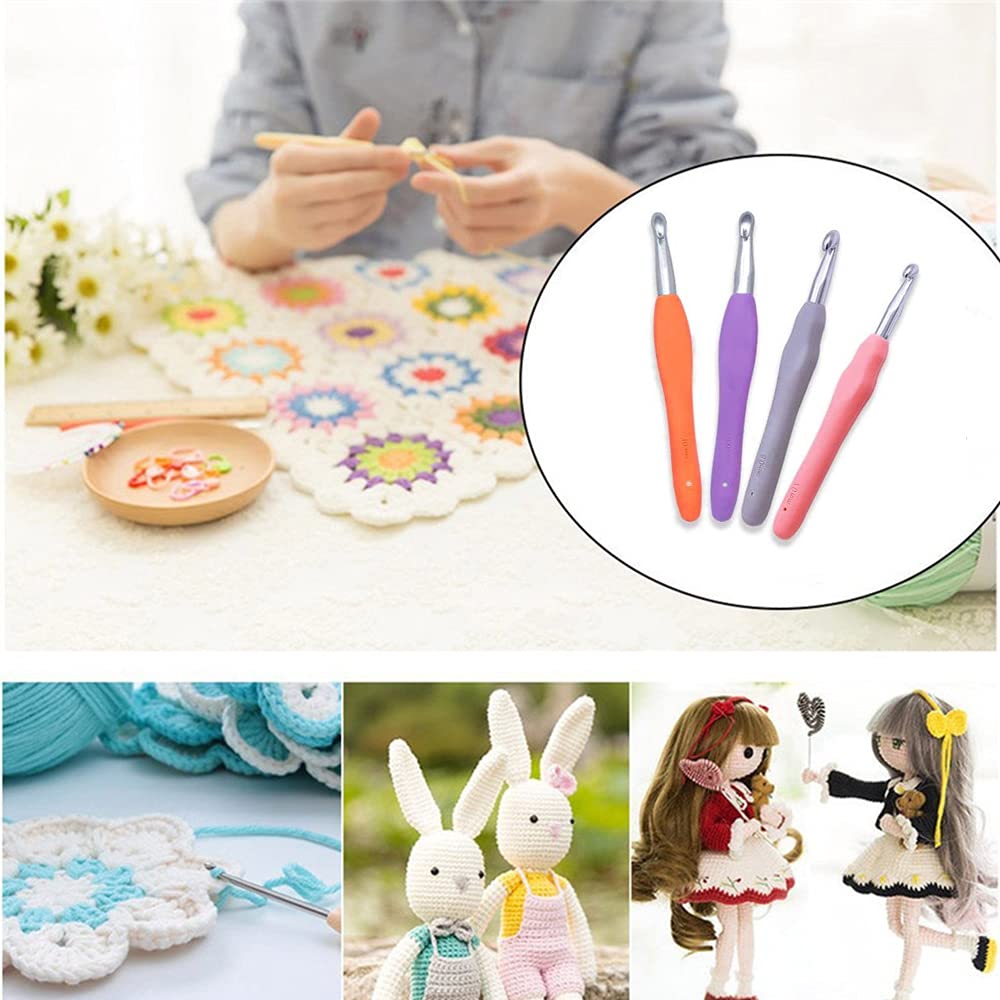 LIKENNY Häkel- und Stricknadeln Set Spitze Niedlich DIY Stricken Grundausstattung mit Reihenzählerring Nähnadeln Maschenzähler und Garnnadeln 45-teilig (12