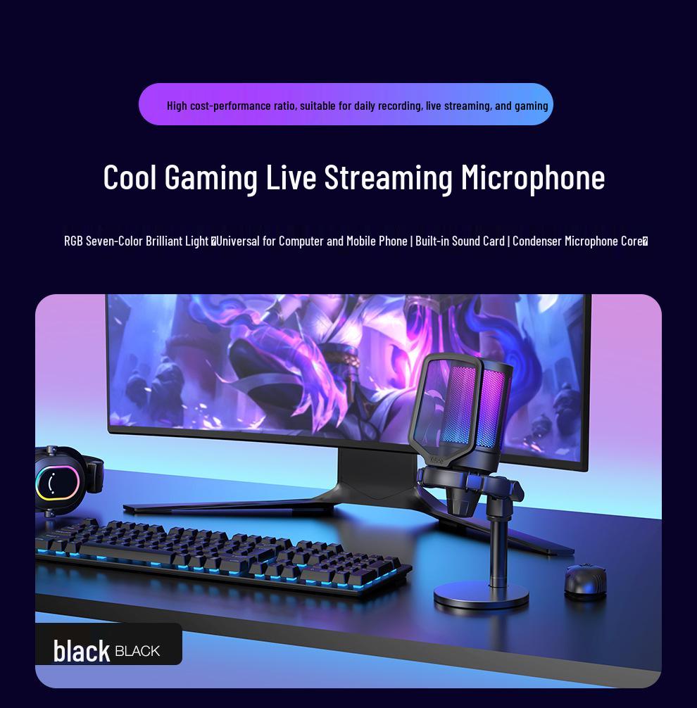 Fifine A6 Radiance RGB Microphone for PC, Phone, Recording, Gaming, Dubbing & Live Streaming