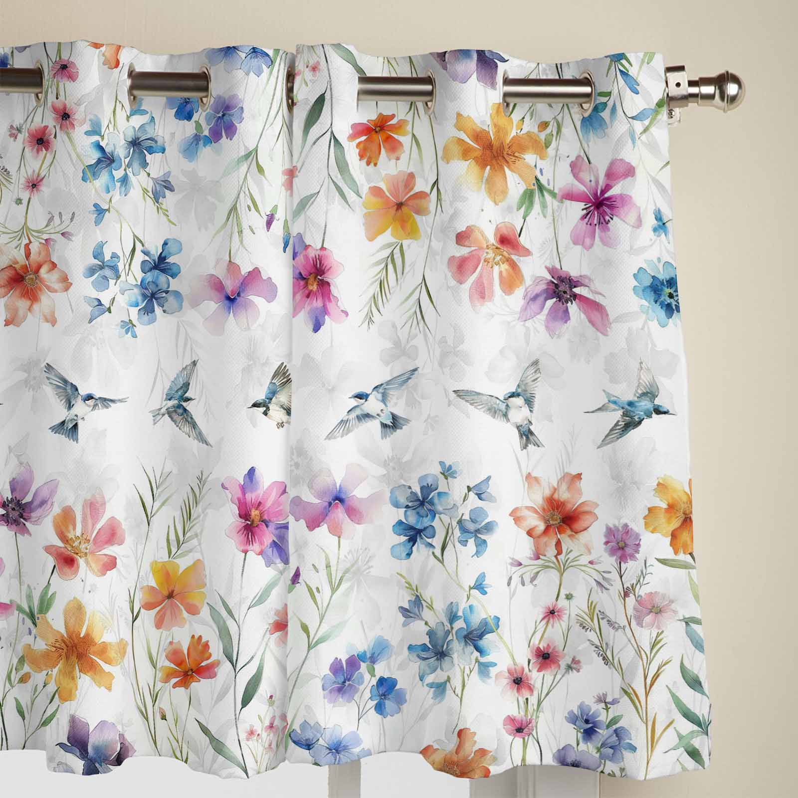 Растение Птица Акварель Цветок Оконные Шторы для Гостиной Роскошные Шторы Для Спальни — фото 2