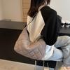 Women's Bag 2025 New Casual Shoulder Bag Embroidery Thread Rhombus Down Cotton Clothing Bag Women's Dumpling Messenger Bag