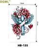 Geisha Skull Flower Tattoo Stickers: Halloween Arm & Face Ghost Designs