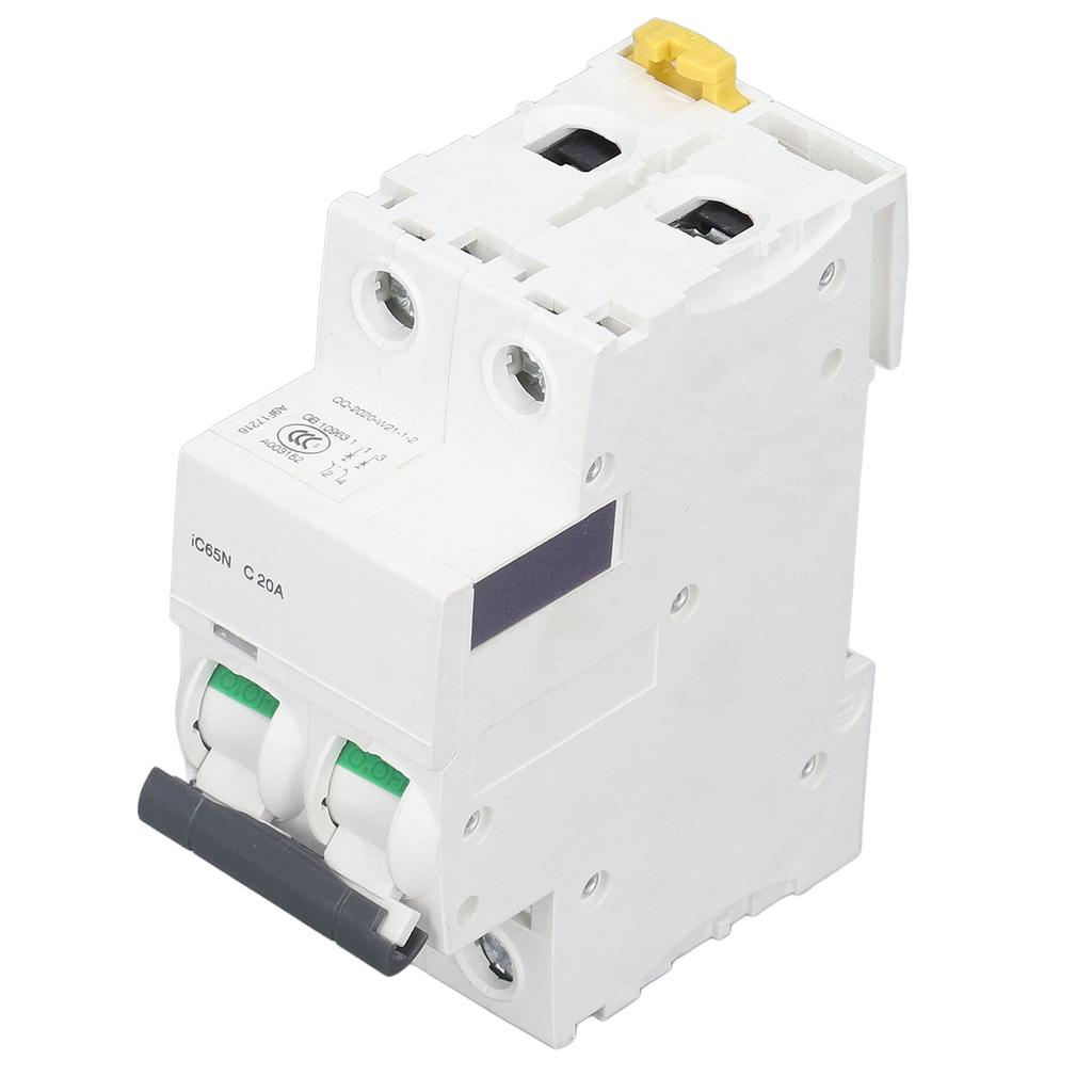 2P Miniature Circuit Breaker DIN Rail Mount Low Voltage Overload Protection Switch 400V 20A