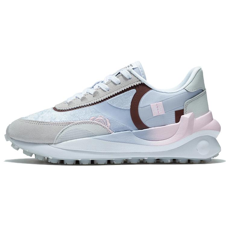 New LiNing Square Durable Breathable Low-Top Sports Casual Shoes Women's Gray Blue AGCS014-2