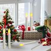 LED Taper Candle Lights, 6pcs Flameless Floating Candles Battery Operated Window Candles LED Taper Handheld Candlesticks