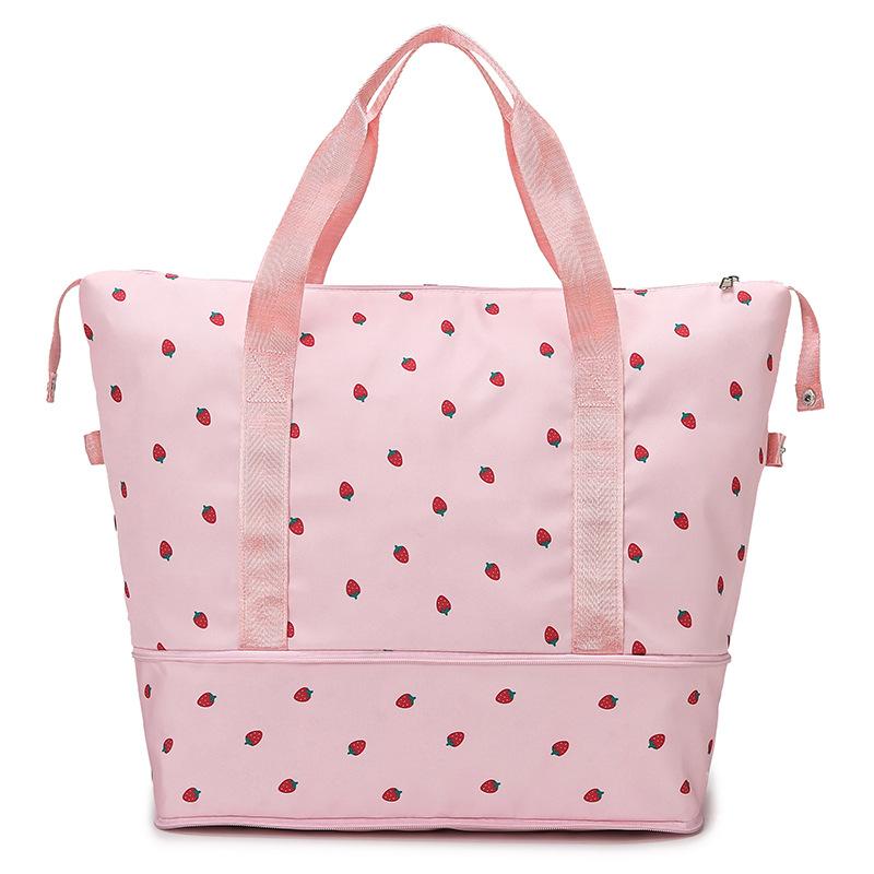 

Strawberry travel bag dry and wet separation sports gym bag бежевий