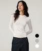 Beoteunseoul [Womens] Wool Blend Basic Slim V-Neck Long Sleeve T-Shirt (3 Colors)