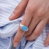 FLIT LUMP OF BLUE STONE RING
