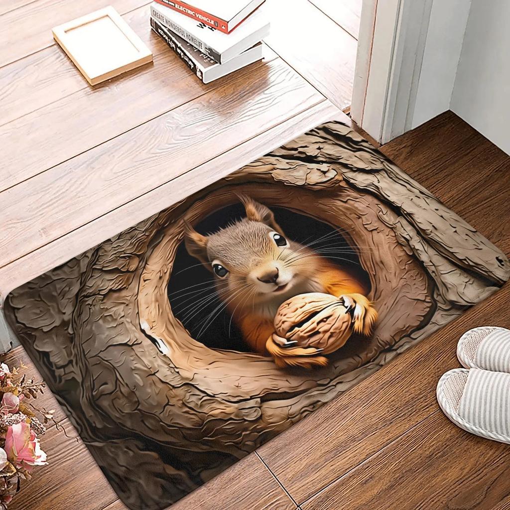 3D Visueller Teppich mit Unendlichem Abgrund Ziegelstein Stein Falle Muster Fußmatte für Haustür Rutschfest Teppich für Wohnzimmer Eingang