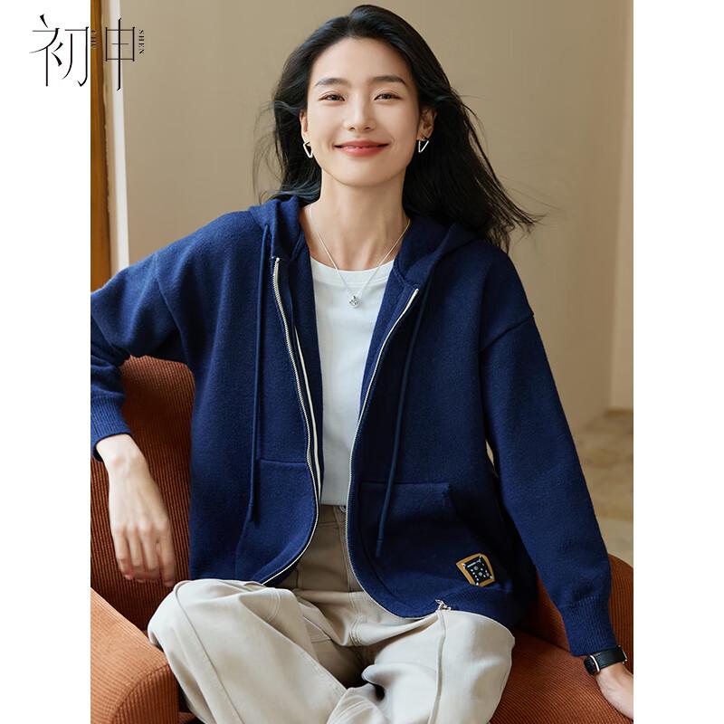 Women s Warm Hooded Zipper Knitted Cardigan M