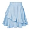 Women's Summer High Waist Ruffle Skirt Cute Flowy Skirt Casual Comfort Wrap Beach Pleated Skirt