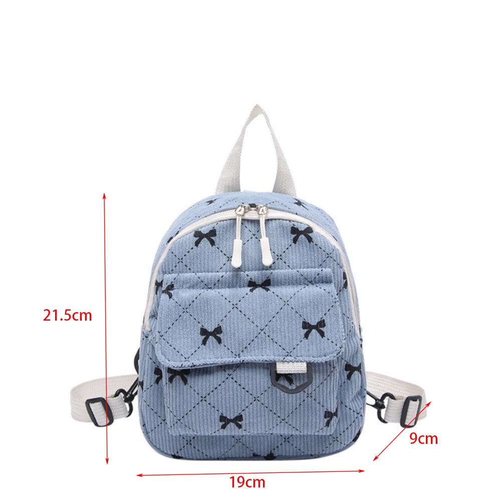 Mini Backpack Sweet Bowknot Printed Shoulder Bag Travel Cosmetic Storage Bag Korean Ins Student Bookbags Casual Rucksack