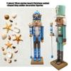 Festives Ocean Themed Nutcrackers King Figurine Wooden Holiday Decors for Christmas Living Room Tabletop Shelf Ornament