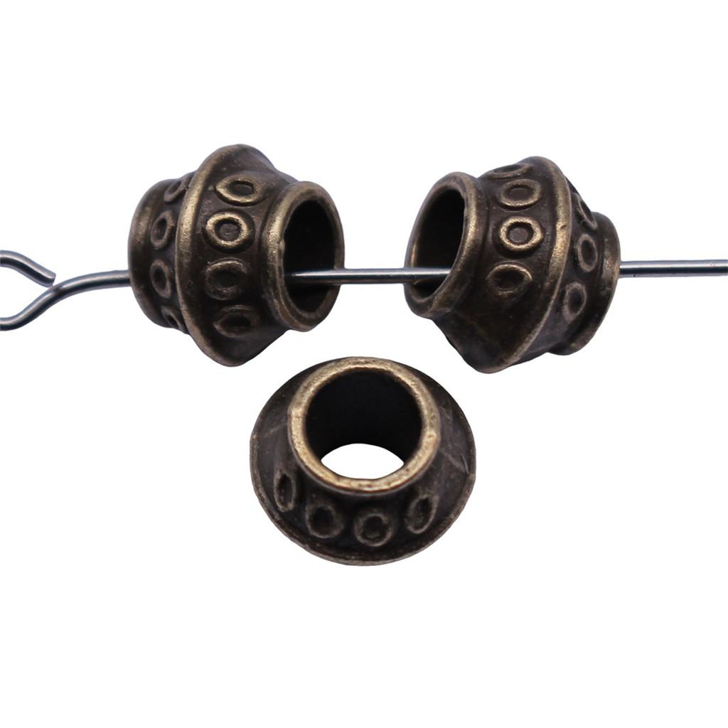 Multi Color Spacer Beads Ornate Metal Big Hole Beads For Jewelry Projects