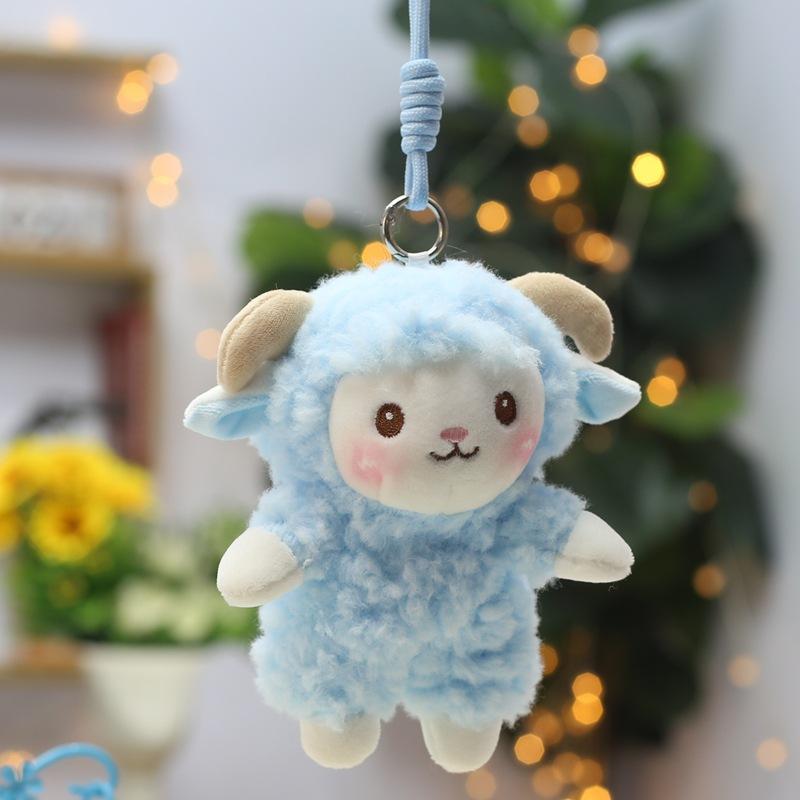 Soft Fluffy Lamb Plush Keychain With Necklace Multi Color Options Perfect For Backpack Decoration Birthday Gifts For Kids Girls