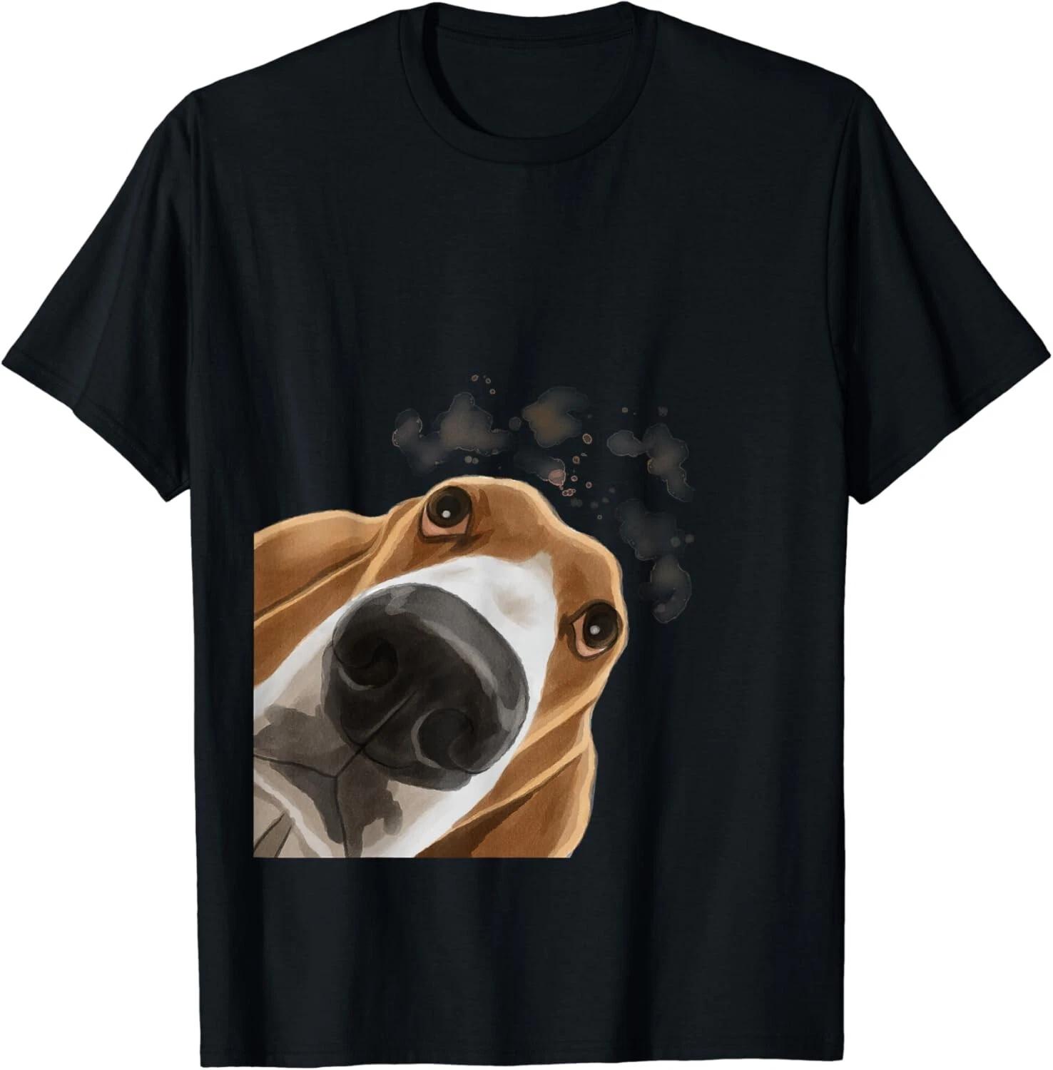 Funny Curious Dog Basset Hound Gift Unisex T-Shirt L