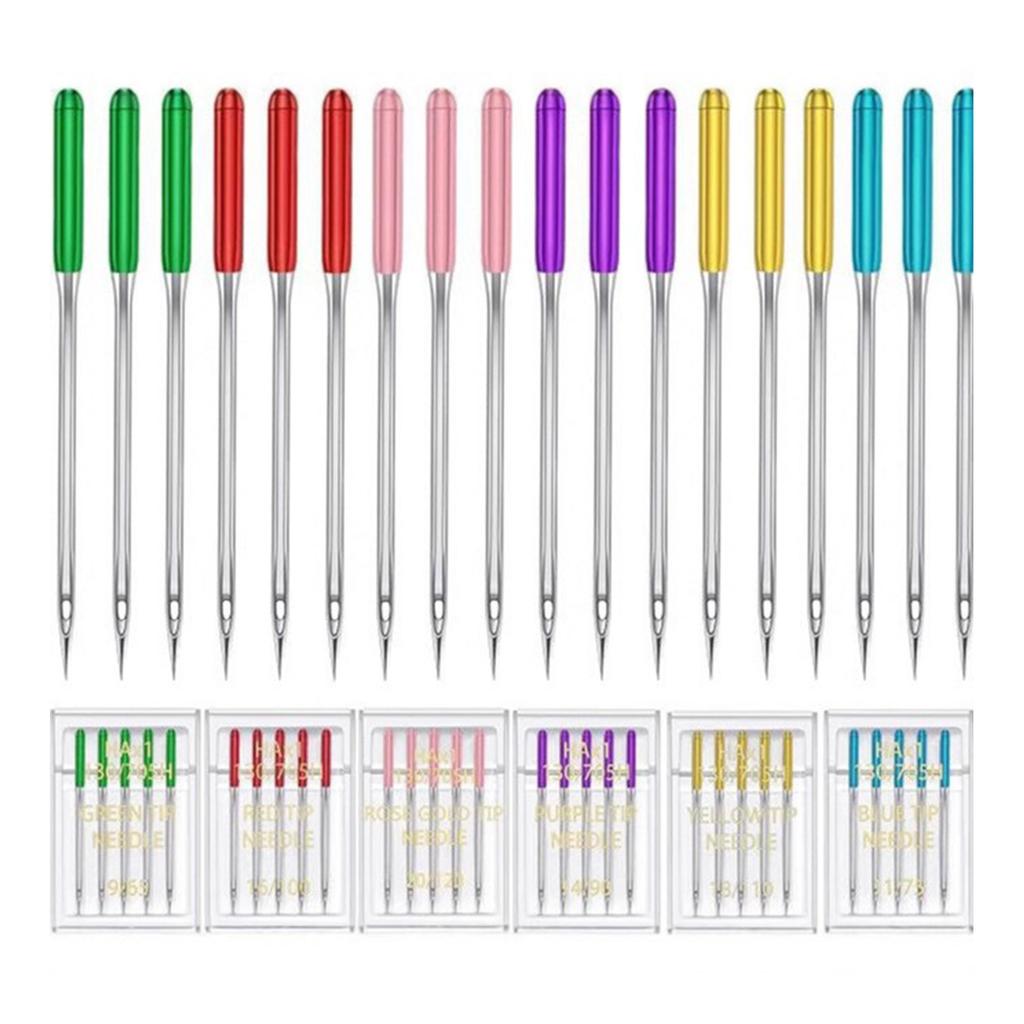 5Pcs Sewing Machine Needle Colorful Stainless Steel Needle Regular Point Machine Needle for Sewing Machine Accessories