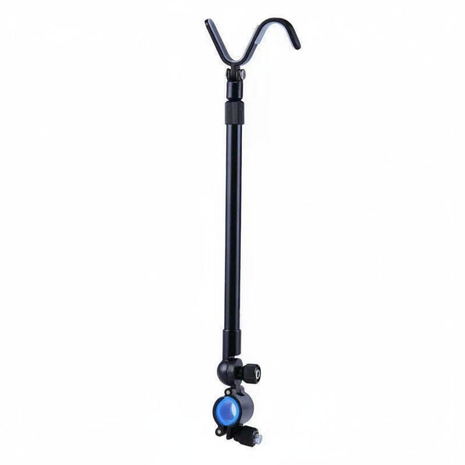 

Fishing Rod Rear Rest Small Size Aluminum Fishing Bracket Telescopic Rod Holder Adjustable Height and Angle 210° Rotatable чёрный