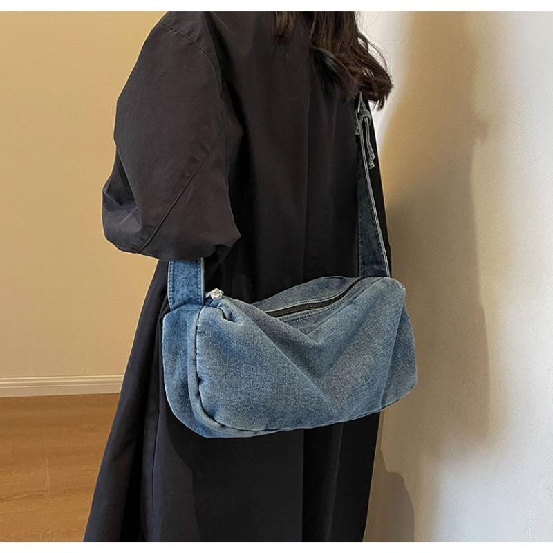 Simple Versatile Large-capacity Tote Bag Women's Bag New Denim Shoulder Slanting Cross Bag