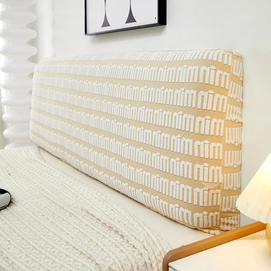 1 Stück Kopfteilbezug Elastischer Jacquard Nachttischbezug für Bett im Schlafzimmer Leicht zu reinigender Kopfteilbezug mit gleichen Worten