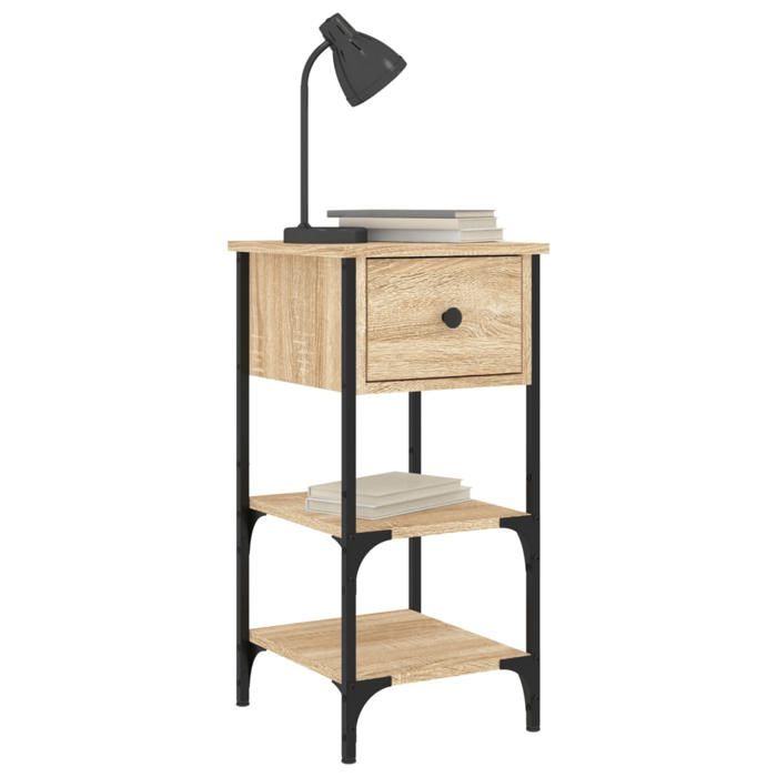 Table de chevet - Maison Exclusive - Lot de 2 - Chêne sonoma - Bois d'ingénierie 34x36x70 cm