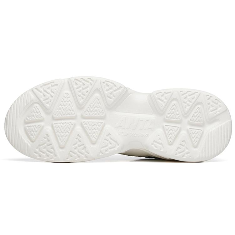 Anta Retro Sports Cushioning Slip Resistant Abrasion Resistant Low top Casual Shoes Men's White Blue Gray 912238830-2