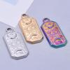 Rectangle Geometric Stainless Steel Pendants For Jewelry Making Supplies One Side Rhinestone Charm DIY Necklace Earrings Pendant