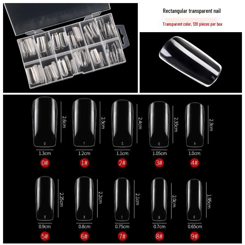 120 Seamless Transparent Ultra-Thin Long Oval, Ballet, Stiletto, and Rectangular Nail Tips