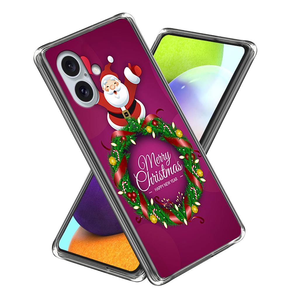 For iPhone 16 Case Christmas Pattern Printing Soft TPU Phone Cover