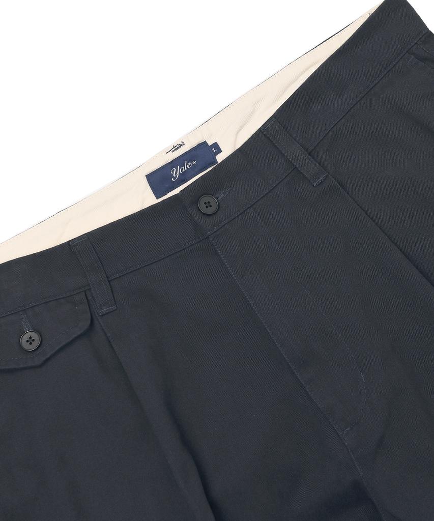 YALE Premium Vintage One-Pleat Coin Pocket Regular Chino Pants_Navy