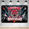 Banner de Telón de Fondo de Feliz Cumpleaños de Hockey sobre Hielo Pista de Hockey sobre Hielo Juego Tema Deportivo Decoración de Fondo para Jugador Adulto Niños Niños