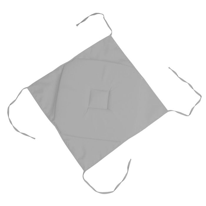 Galette de chaise - EDEN - 4 rabats - 40 x 40 cm - gris perle - polyester