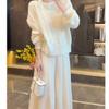 Korean 3D Flower Ribbon Sweater - Women's Autumn/Winter Fluffy Round Neck Knit Pullover