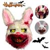 Halloween Mask Horror BloodyBear Masque Bloody Bunny Masks Scary Plush Props For Halloween Party Haunted House Decoration