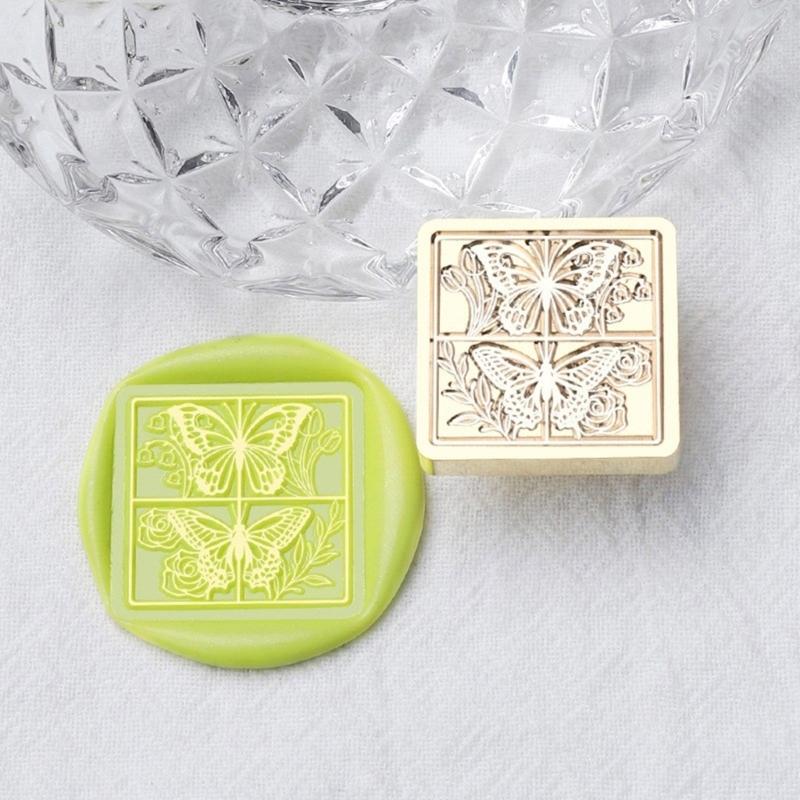 Butterfly Wax Seal Stamp Brass Head Winter Themed Sealing Waxed Stamp for Invitation Card Scrapbooking Decorations