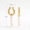2021 Ins Hot Earring 18K PVD Gold Plated Baroque Pearl Hoop Earrings Tarnish Free Earring
