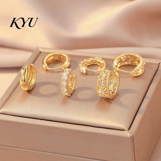 Gold Ear Cuff No Piercing 3 Pairs Cuffs, Minimalist Metal Hollow Zirconia Clip-on Earrings Non Cartilage for Women, Fashionable Pierced Jewelry Daily
