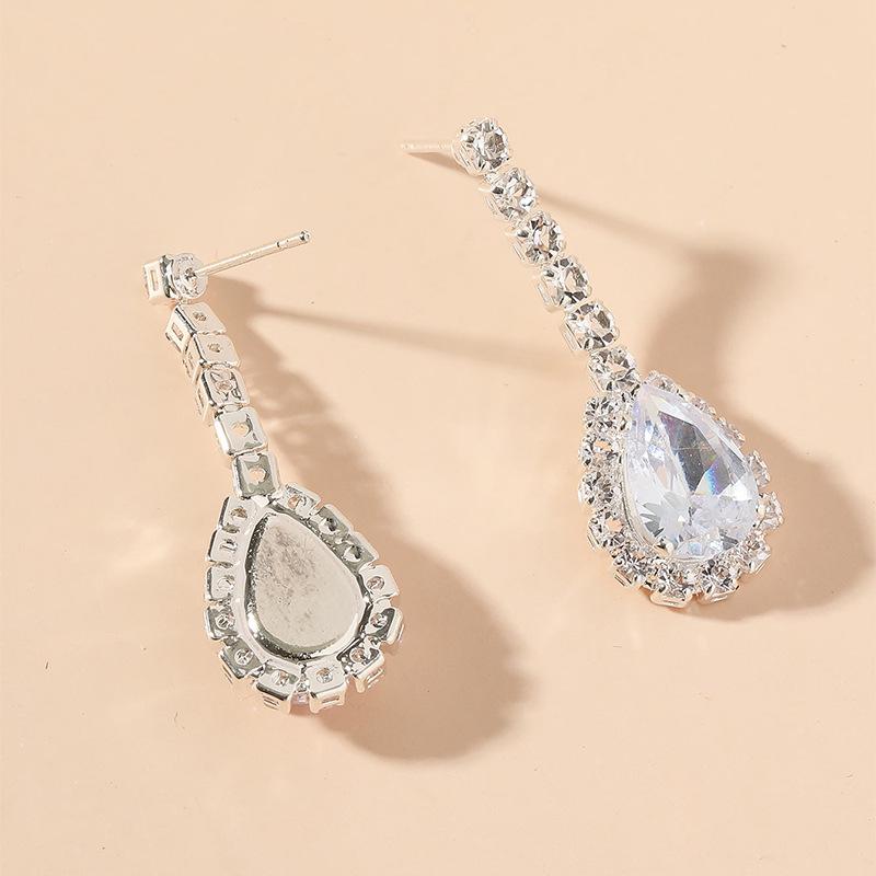 Rhinestone Crystal Water Drop Zircon Earrings