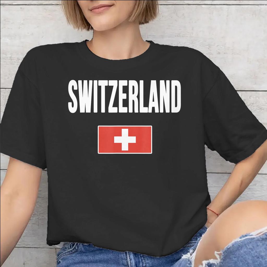 Swiss Switzerland Flag Accessories Unisex T Shirt Pure Cotton Tee Graphic Printed Tshirt Clothing