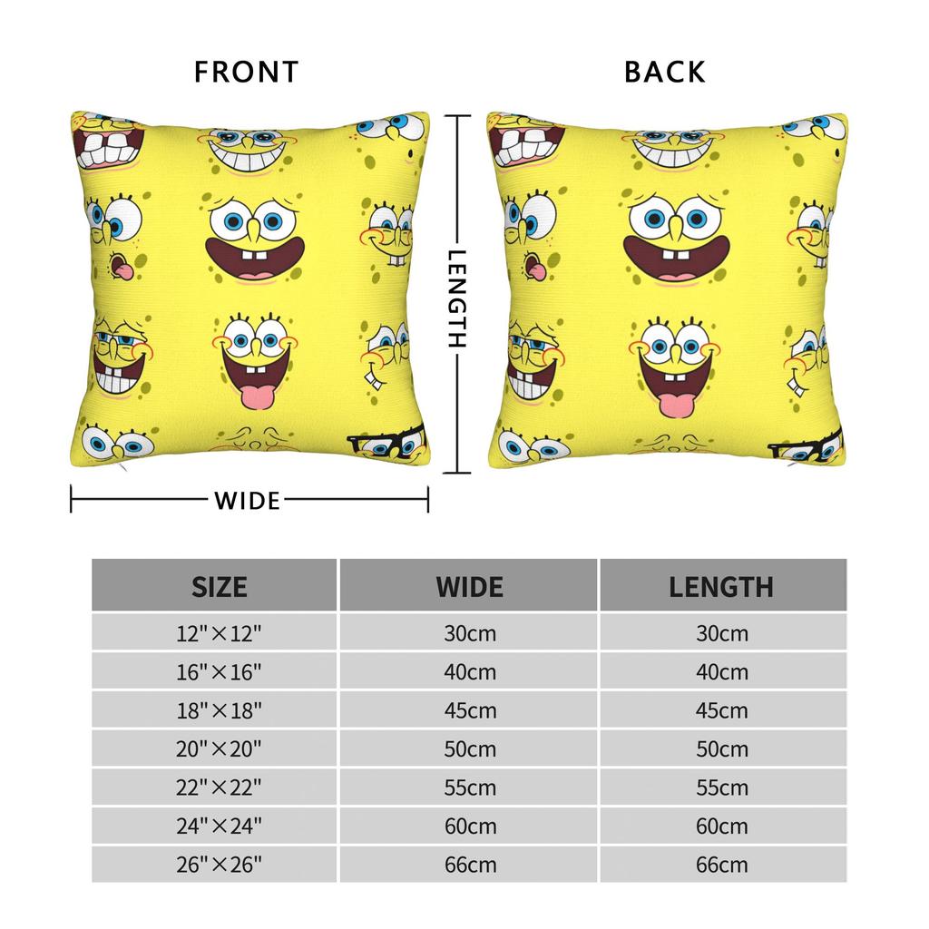 S-Spongebobeds S-Squarepantsed Sponge Man Pillowcases Funny Pillow Case For Sofa Home Decoration Soft Pillow Cover