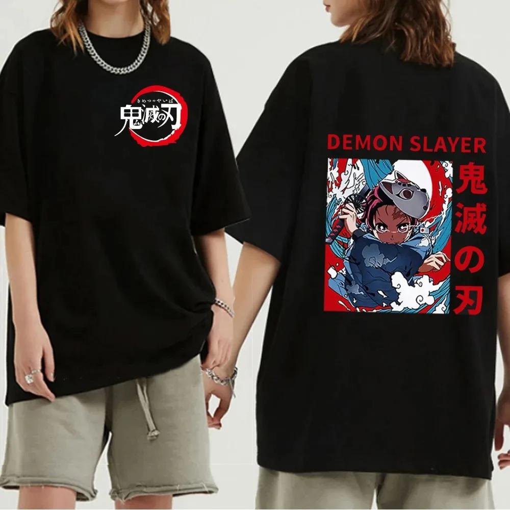 T Shirt Japanese Anime Men Casual Kawaii Cartoon Demon Slayer Tshirt Cool Ghost Blade Graphic T-shirt Unisex Female