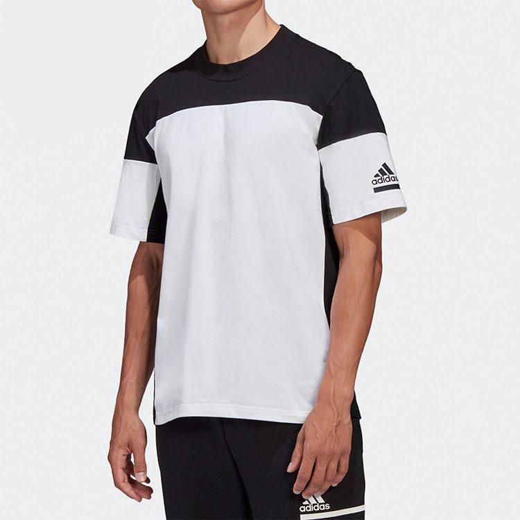 adidas T Shirts Men's White Crew Neck Moderate Straight Fit FR7146