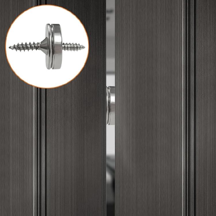 Space Saving Magnetic Cabinet Latches Steel Corrosion Resistant Hide Mounting For Closet Door