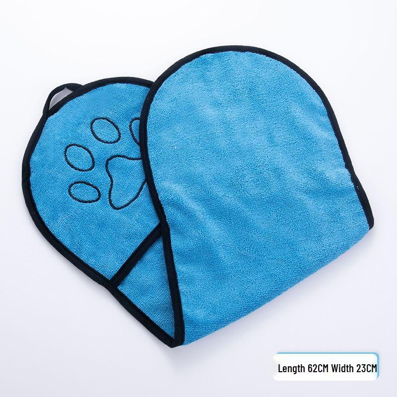 Chenille Dog & Cat Exfoliating Bath Towel Glove - Absorbent & Quick-Drying