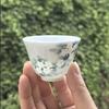 1 Pc Chinese Hand-painted Flowers Ceramic Teacup Handmade Tea Cup Coaster Porcelain Tea Bowl Teaware Personal Meditation Cup