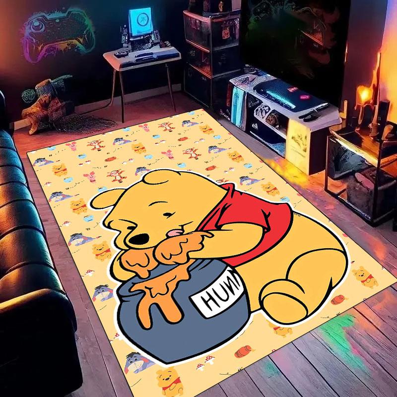 Cute Winnie The Pooh Honey Pattern Rug - Non-slip Kitchen Mat, Outdoor Rug, Home and Bedroom Decor, Yoga Mat, Birthday Gift.