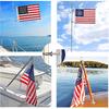 Embroidered Stars Boat Flag 12x18 Inch - American Boat Flag Kit with 4 Clips Heavy Duty Nylon Sewn Stripes US Pontoon Boat Marine Flags Banner with 2