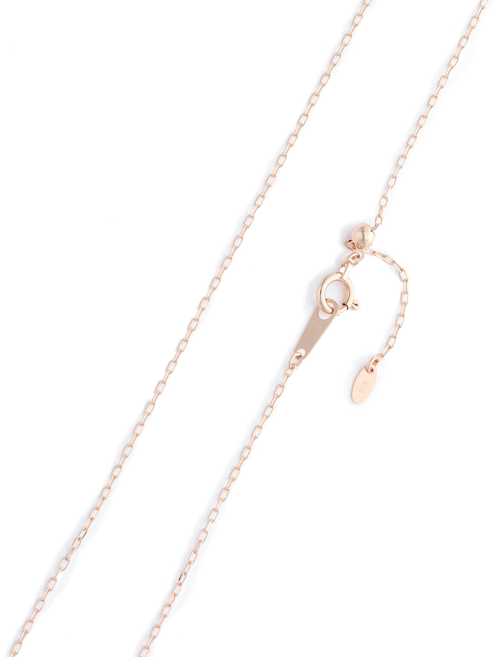 

K18 Pink Gold Red Bean Chain Wire Diameter Necklace L&CO 0.28 63-8120