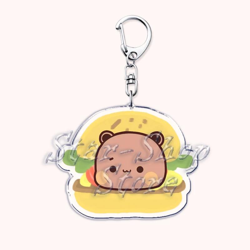 Lovely Bubu Eat Dudu Keychains Love Couple Grey Bear Panda Yier Keyring for Accessories Bag Key Chain Jewelry Fans Lover Gifts