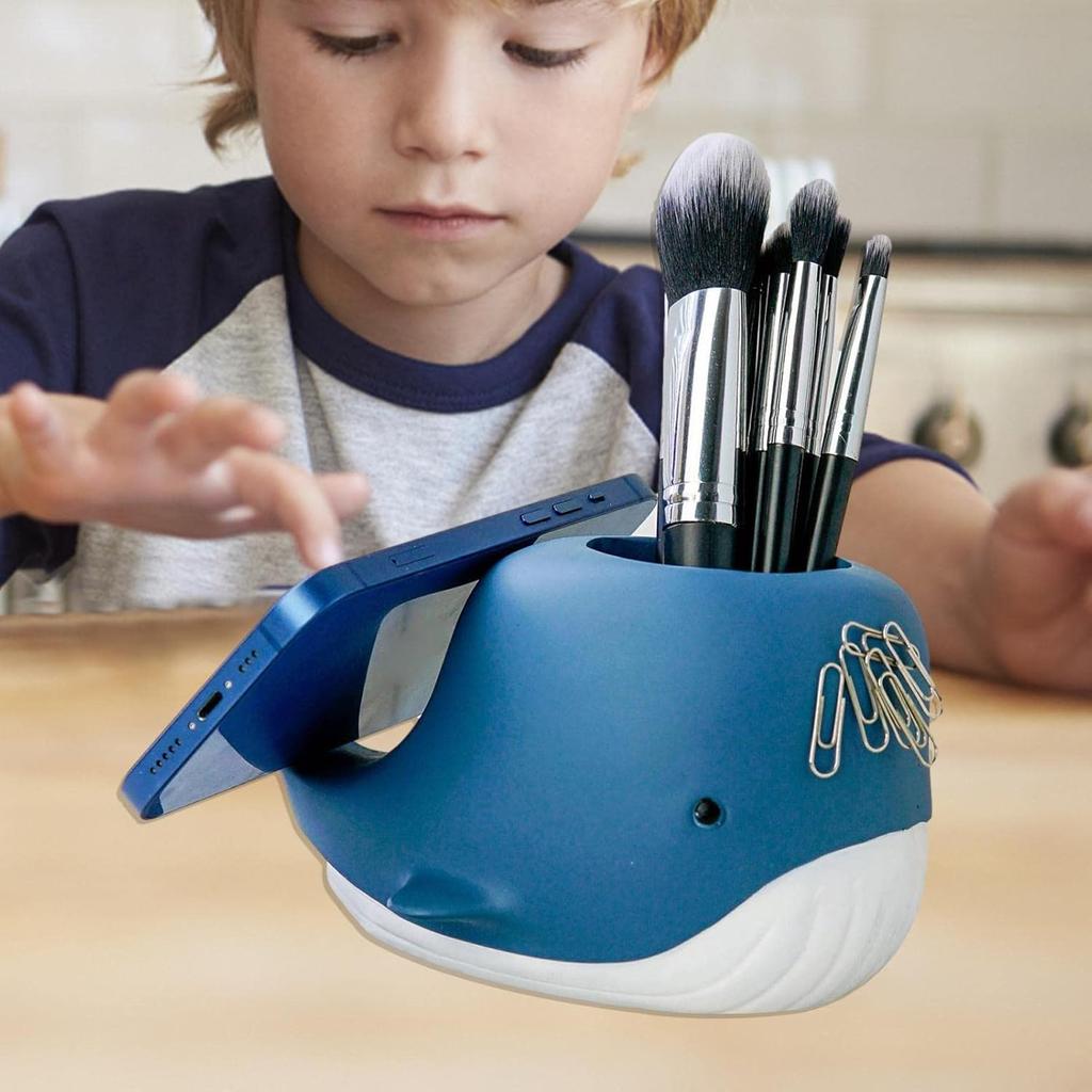 ZEKKLE Holder Whale Pencil Cup,Cell Phone Stand Cute Resin Creative Holder,Student New Year Desk Pencil Organizer Desk Holder Desk Organizers and